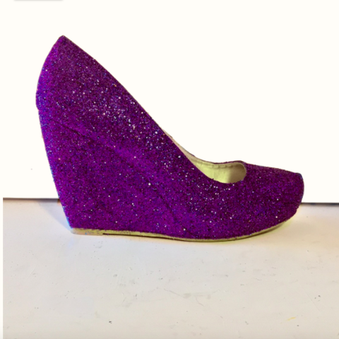sparkle wedge heels