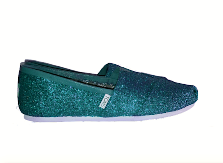 teal flat shoes