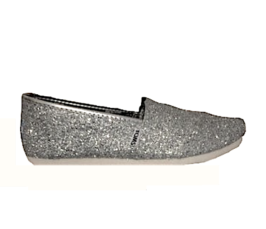 silver glitter toms women's