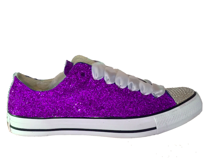 womens purple glitter sneakers