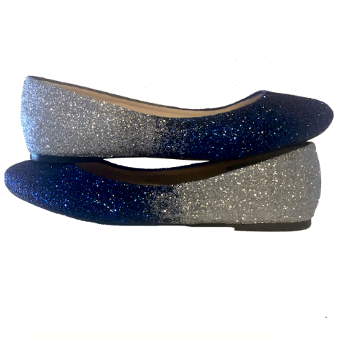 silver glitter slip on shoes