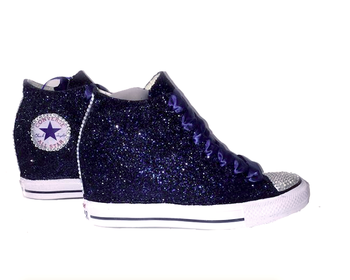 navy converse wedges