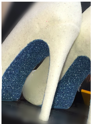 Sparkly White or Ivory Glitter Heels 