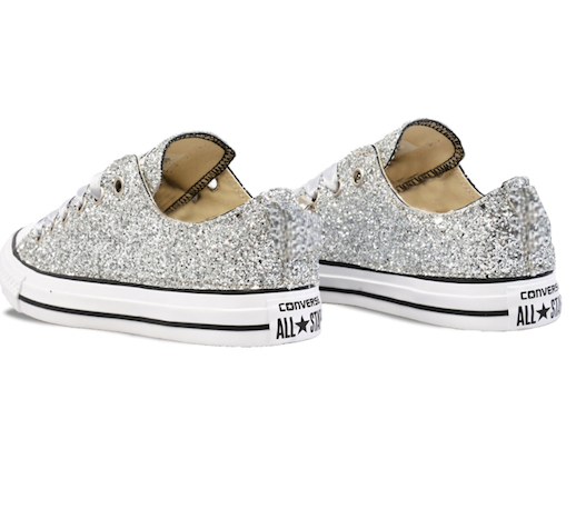 converse sequin silver