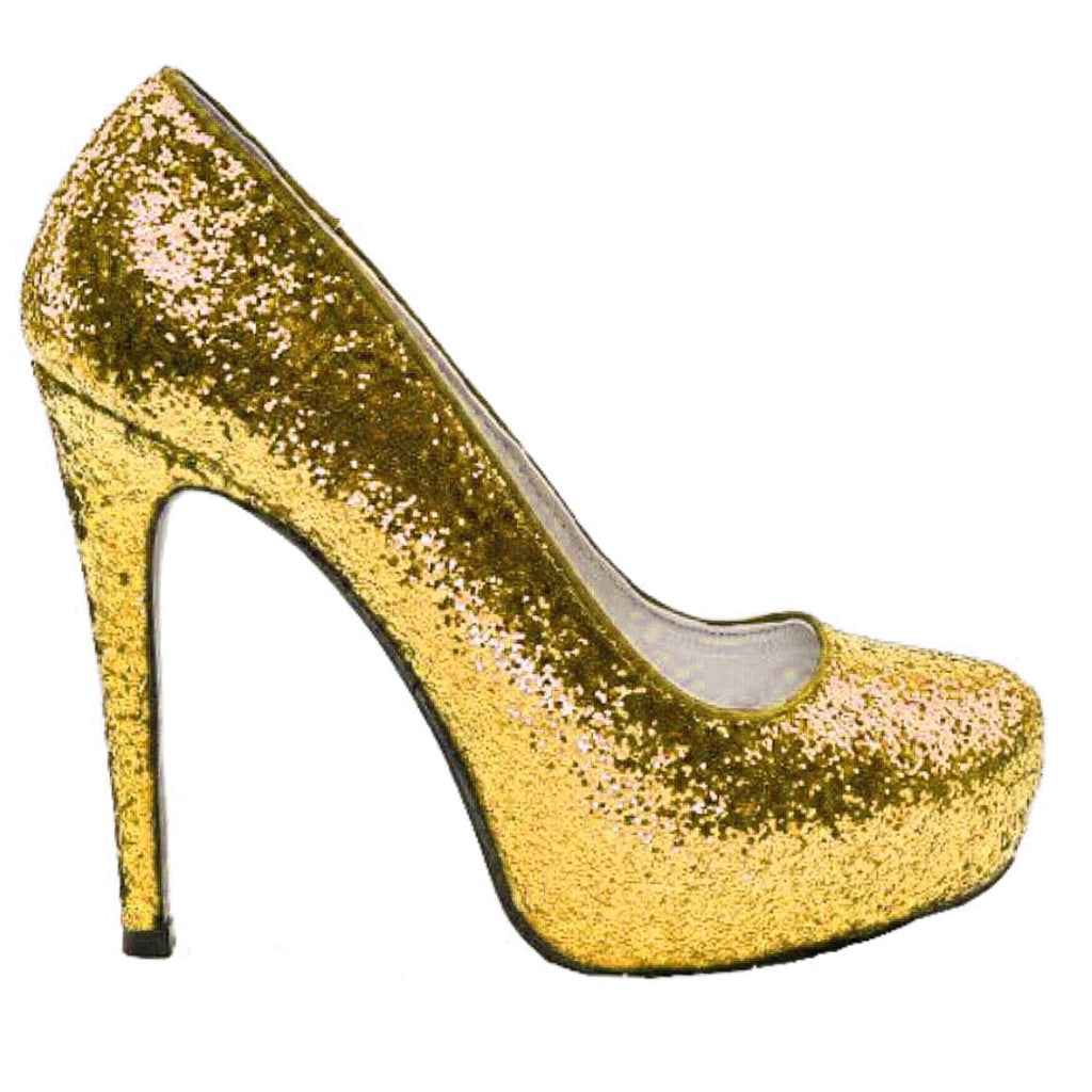 Womens Sparkly Gold Glitter heels 