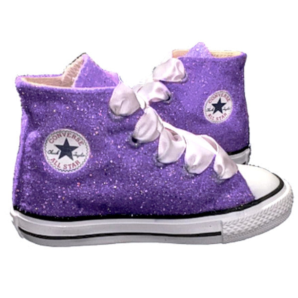 Kids Glitter Converse All Stars Purple 