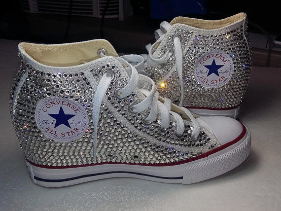 bedazzled wedge sneakers