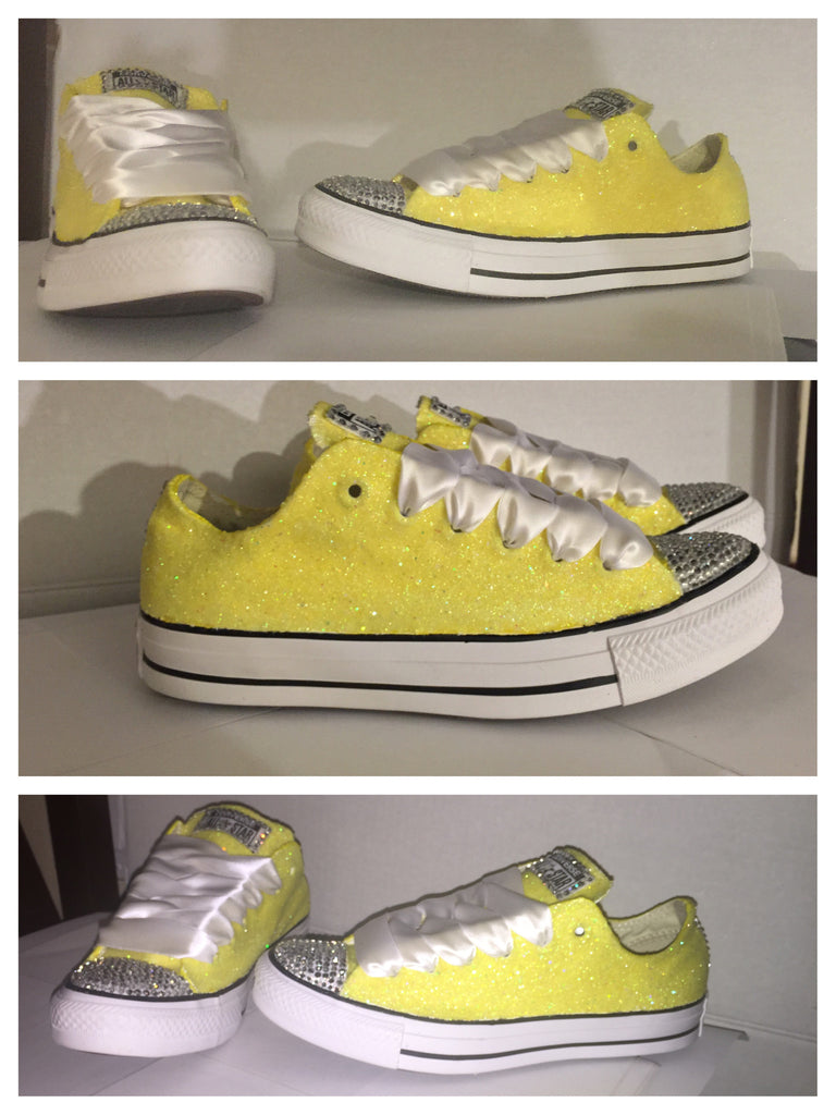 yellow women's converse shoes