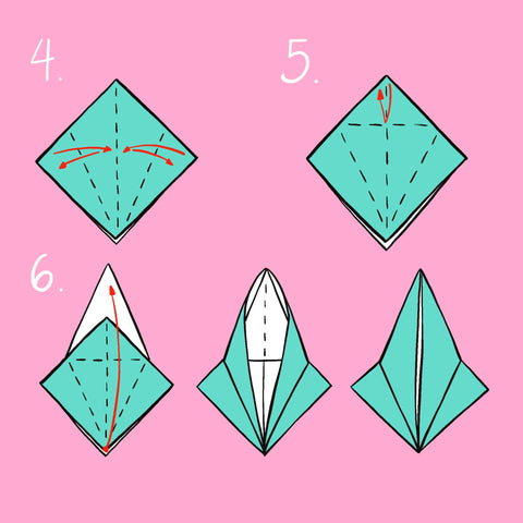 how to make a paper crane steps 4-6