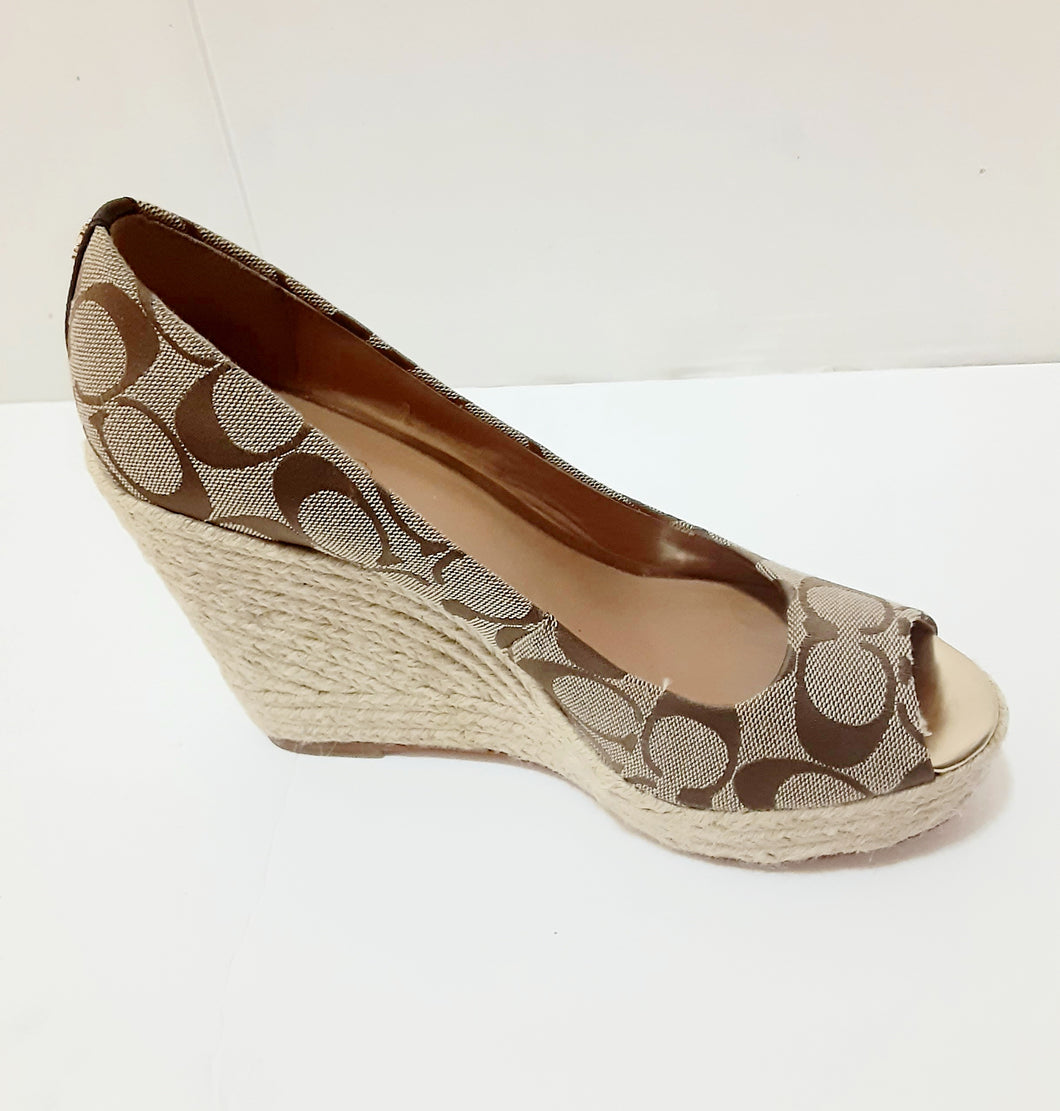 coach closed toe wedges