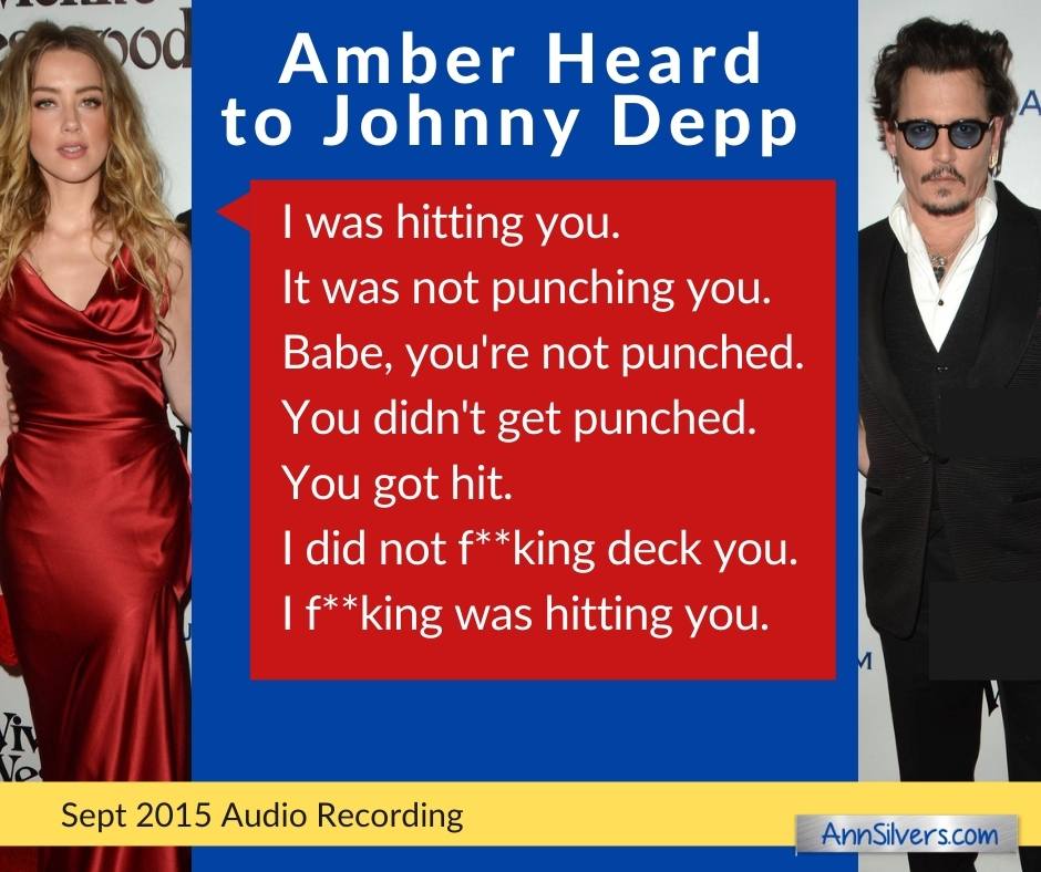 Amber Heard and Johnny Depp recording Amber husband beater