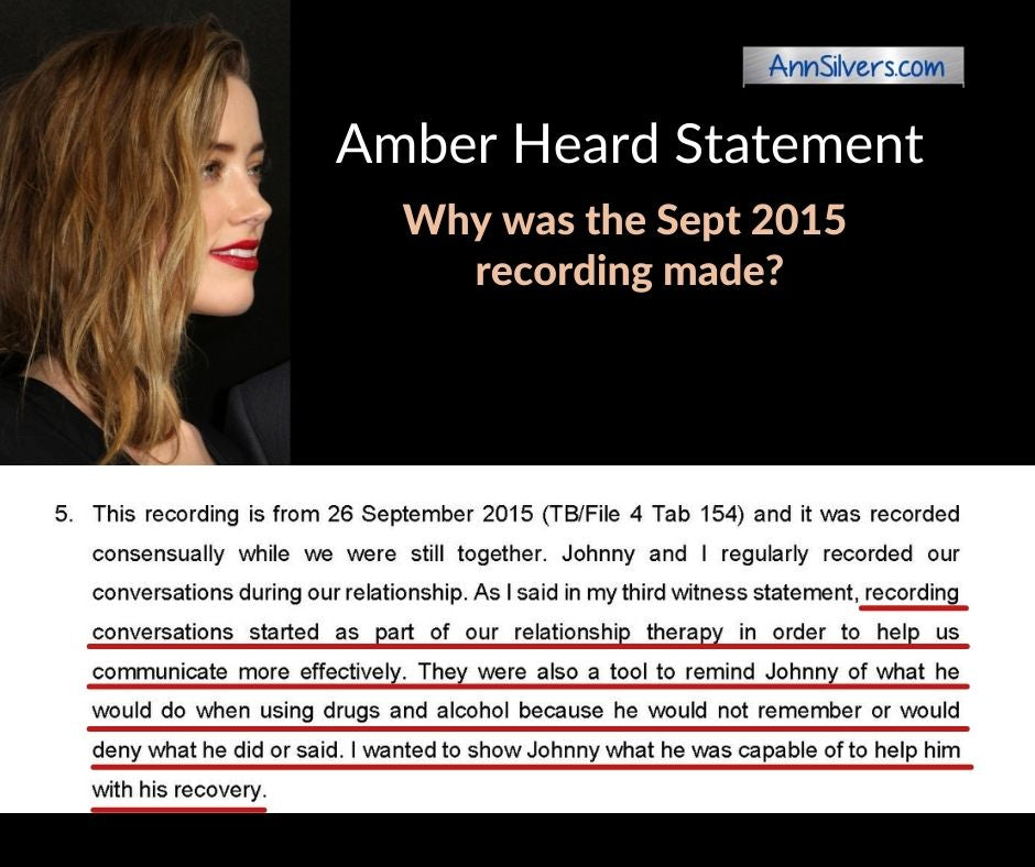 Amber Heard why the audio recordings were made