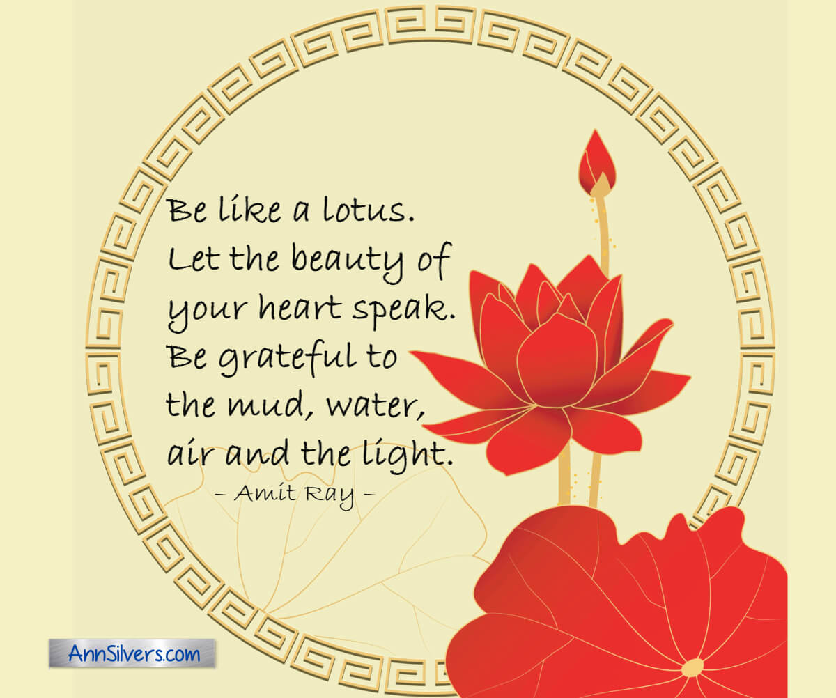 Be like the lotus Amit Ray inspiring quote