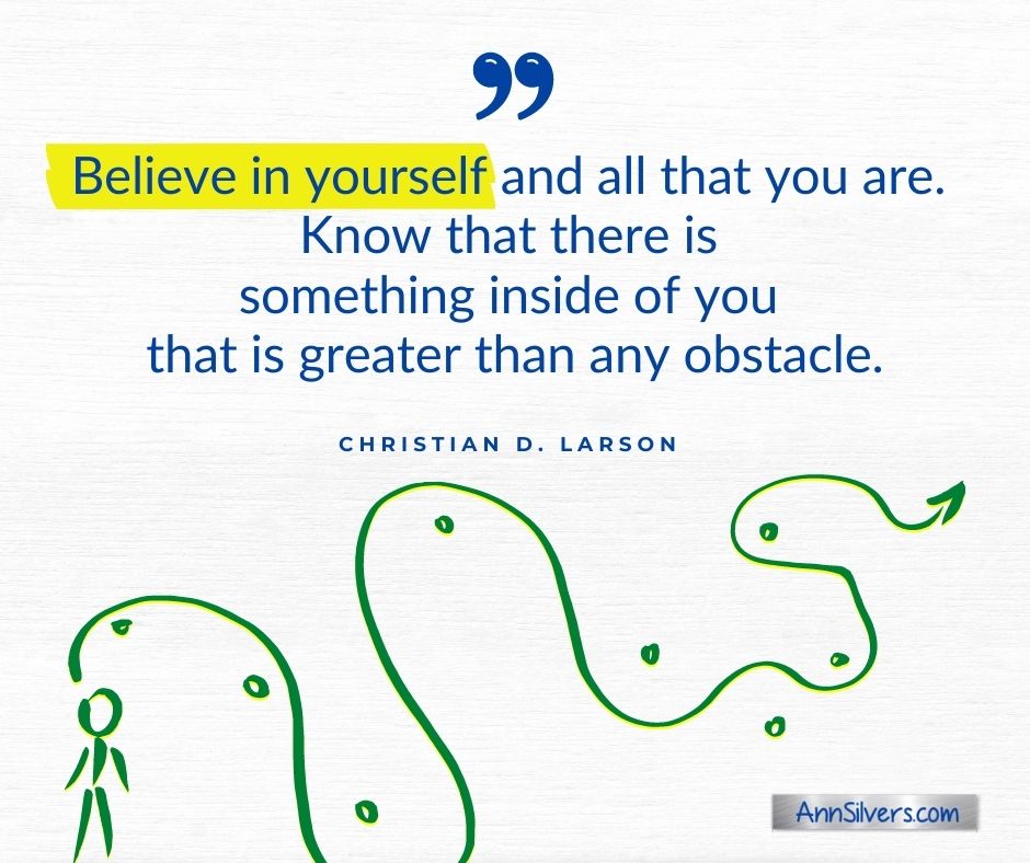 Believe in yourself anxiety relief quote 