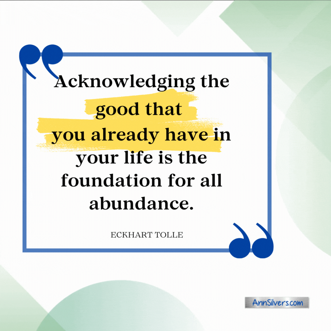 Eckhart Tolle quote abundance and gratitude gif