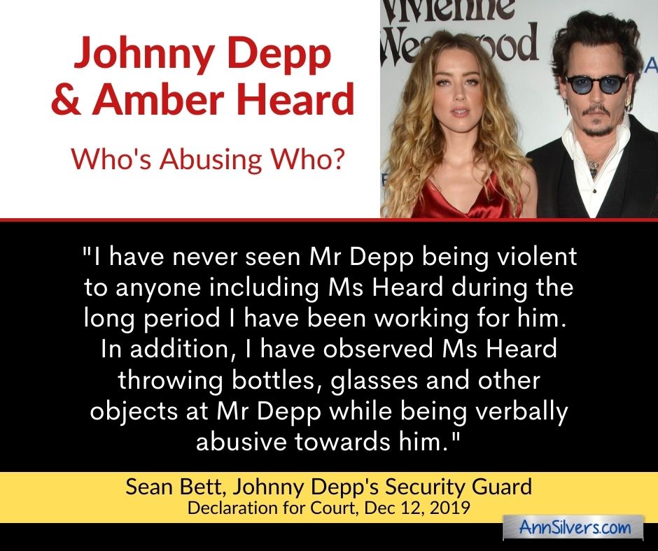 Declaration in support of Johnny Depp, Sean Bett security guard