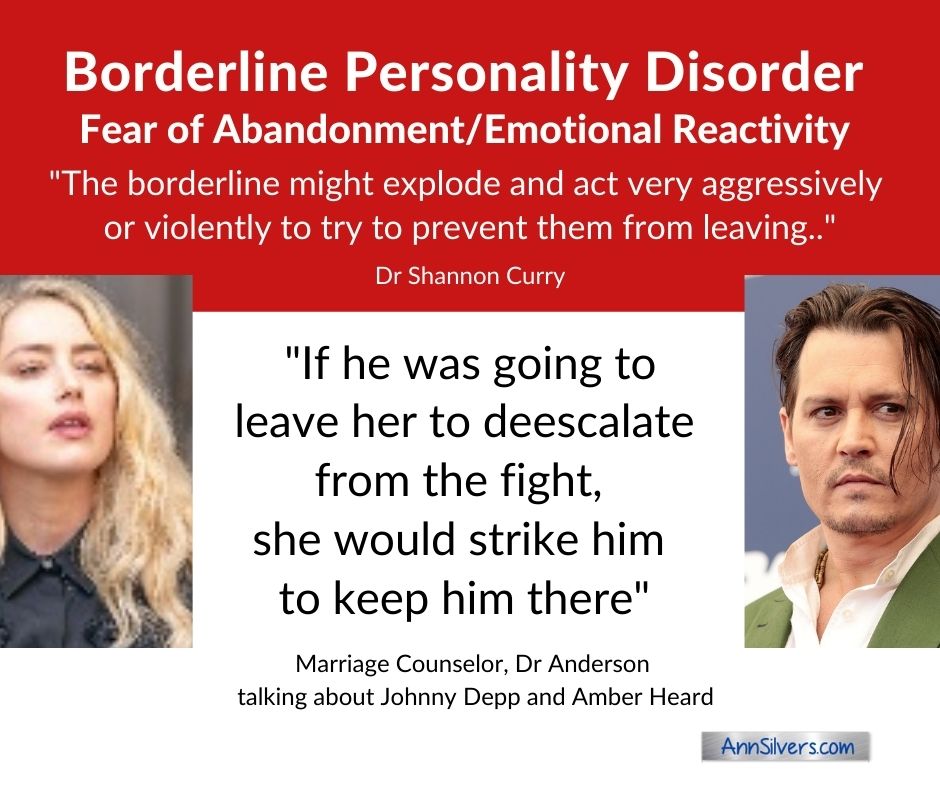 Borderline Personality Disorder Amber Heard Johnny Depp Fear of abandonment
