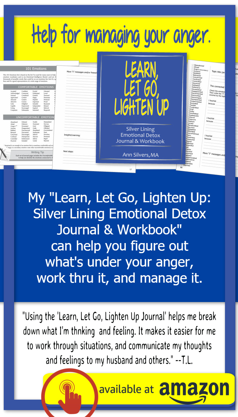 Learn, Let Go, Lighten Up: Silver Lining Emotional Detox Journal & Workbook, angry emotion expression management workbook 