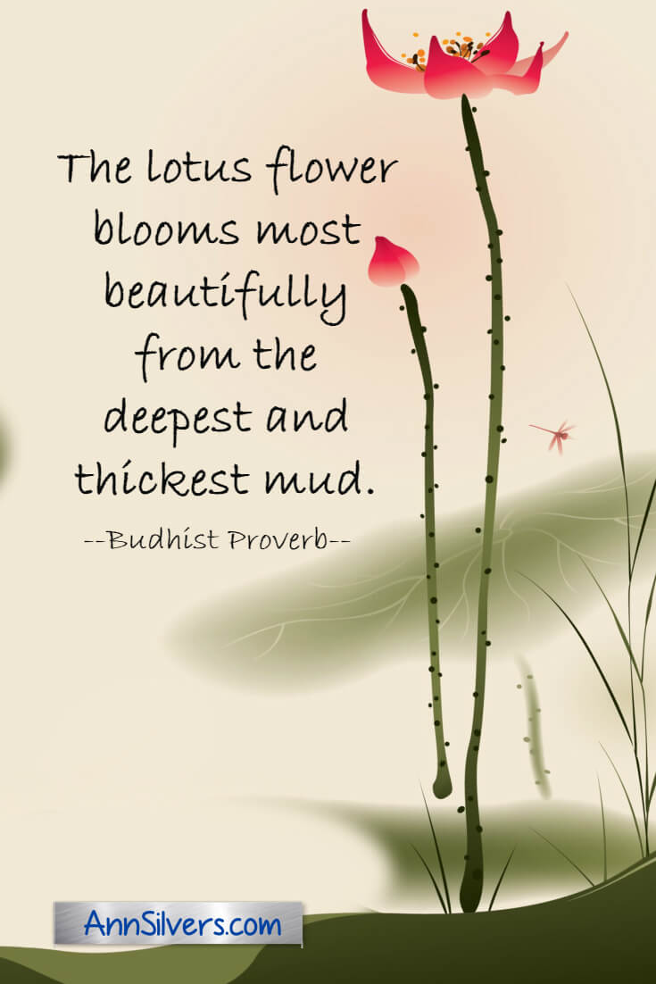 Lotus flower from the deepest darkest mud inspiring quote