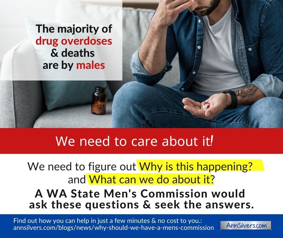 Why we need a WA State Men's Commission, males are majority of drug overdoses