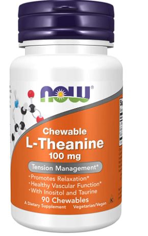 NOW Supplements, L-Theanine 100 mg with Inositol and Taurine, Tension Management