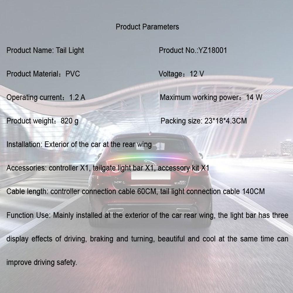Car Tail LED Light Red Light / Seven Colours Multi-mode Tail Penetration Light Carbon Fiber Pattern Turnable