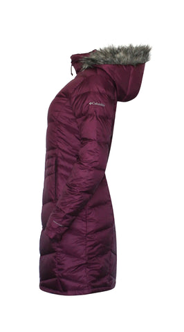 columbia knee length down jacket