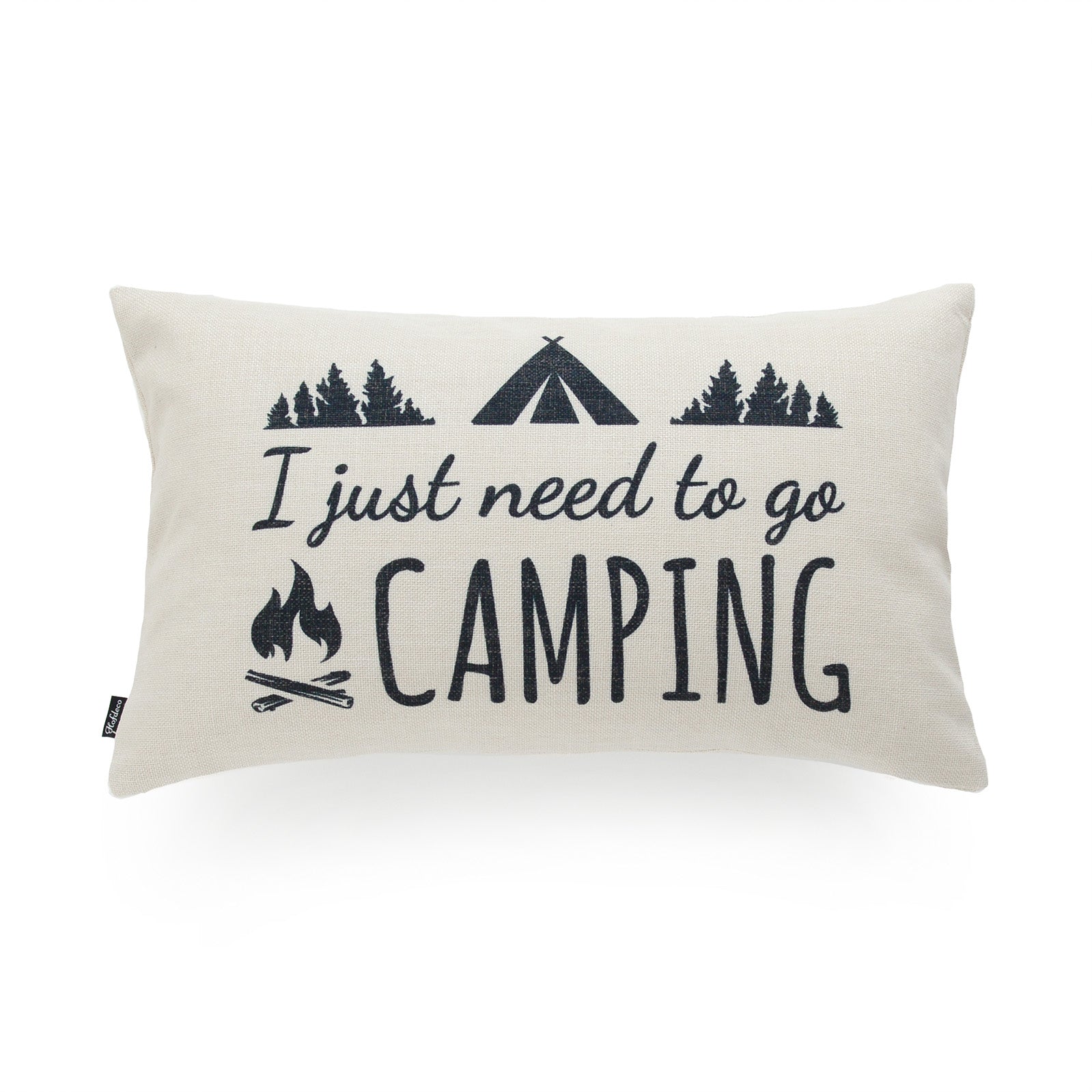 I Just Need To Go Camping Lumbar Pillow Cover, 12"x20"