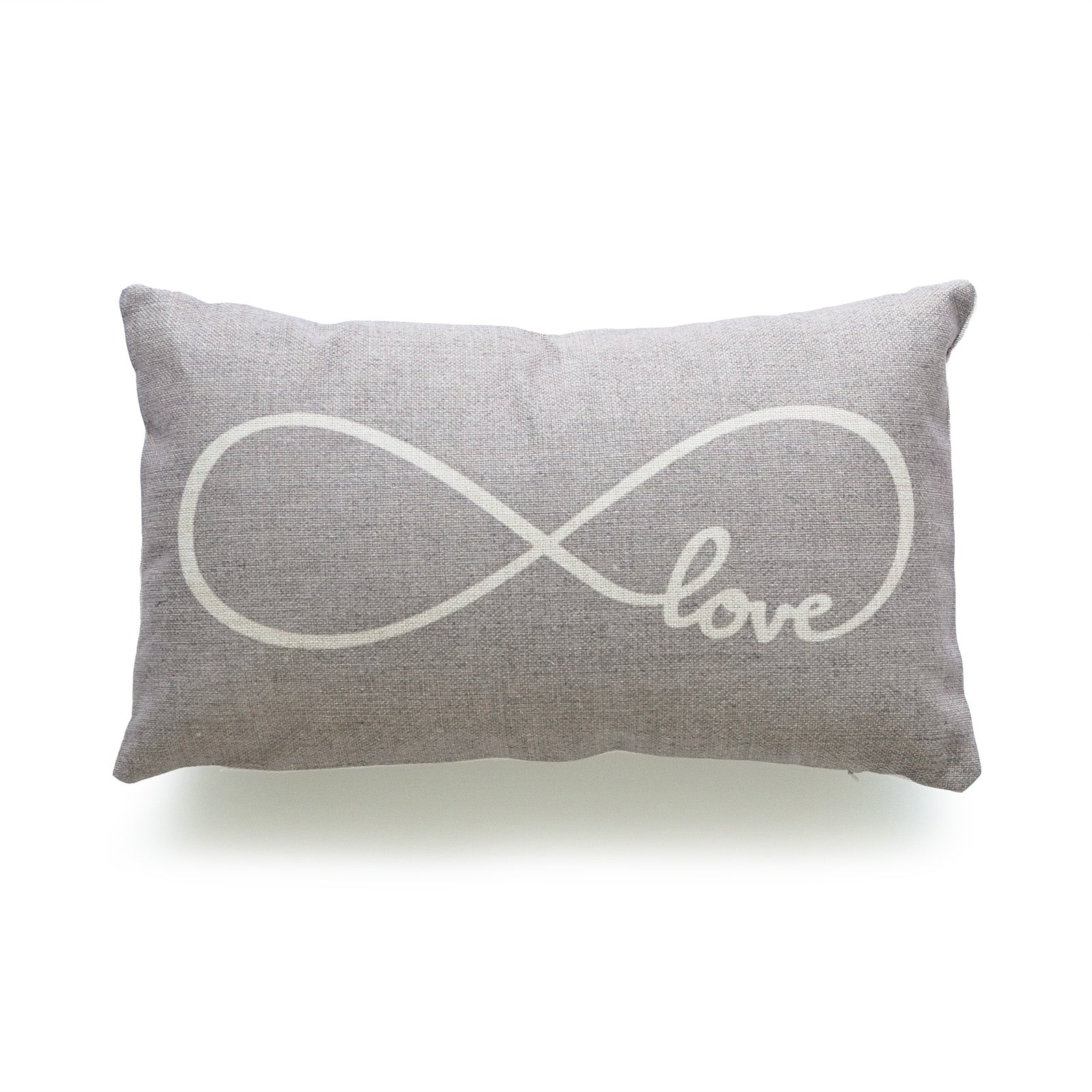 Rustic Infinite Love Lumbar Pillow Cover, Gray, 12"x20"