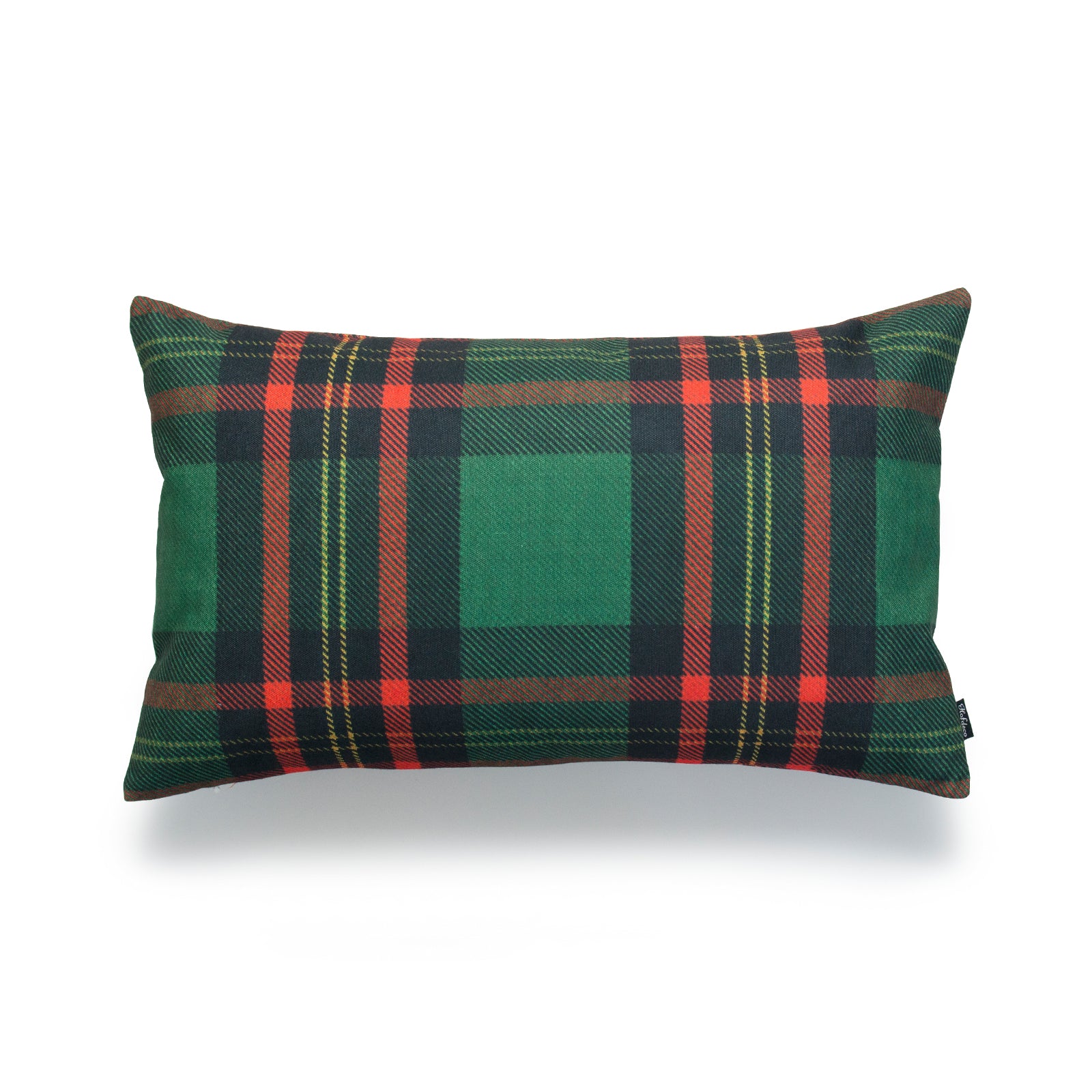 Holiday Lumbar Pillow Cover, Classic Moran Tartan Plaid, Green, 12"x20"