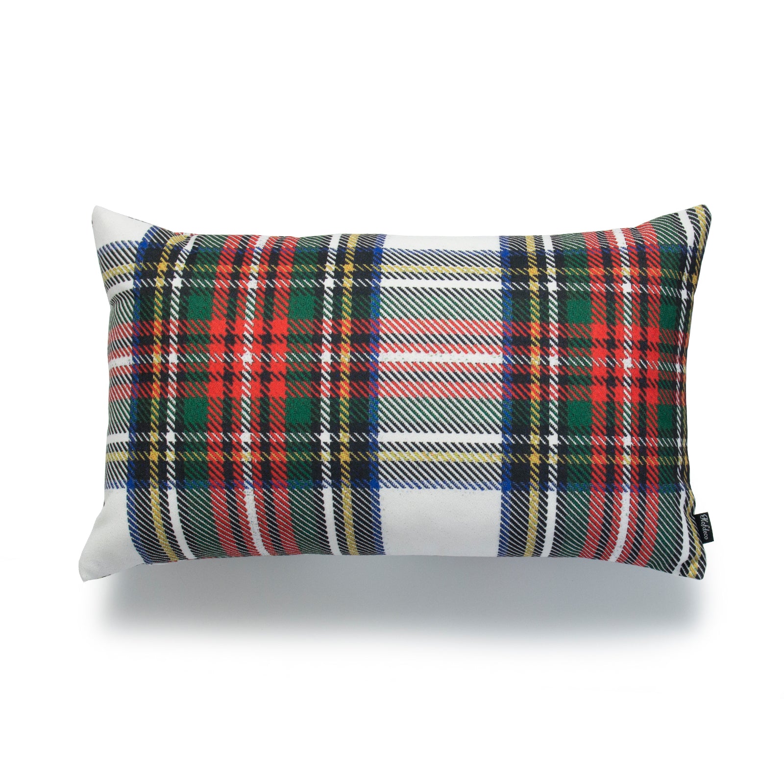 Holiday Lumbar Pillow Cover, Classic Royal Stewart Tartan Plaid, Gray, 12"x20"