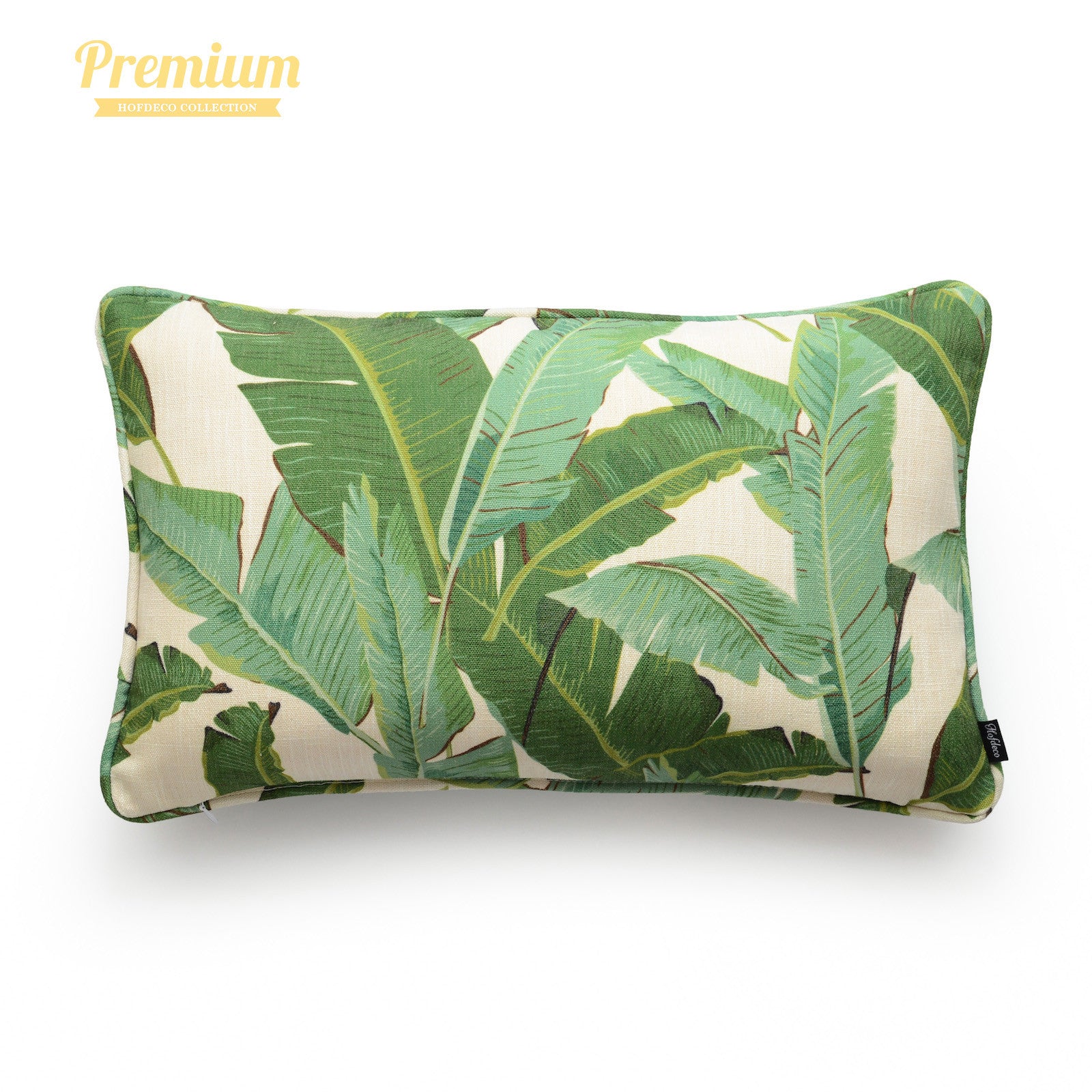 Tropical Banana Leaf Lumbar Pillow Cover, 12"x20"