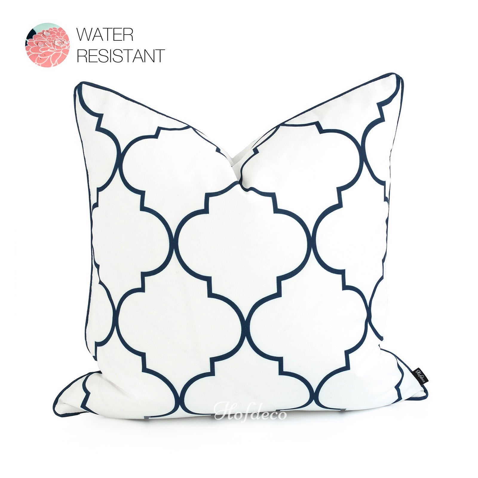 Navy Blue Outdoor Pillow Cover, Moroccan, 20"x20"