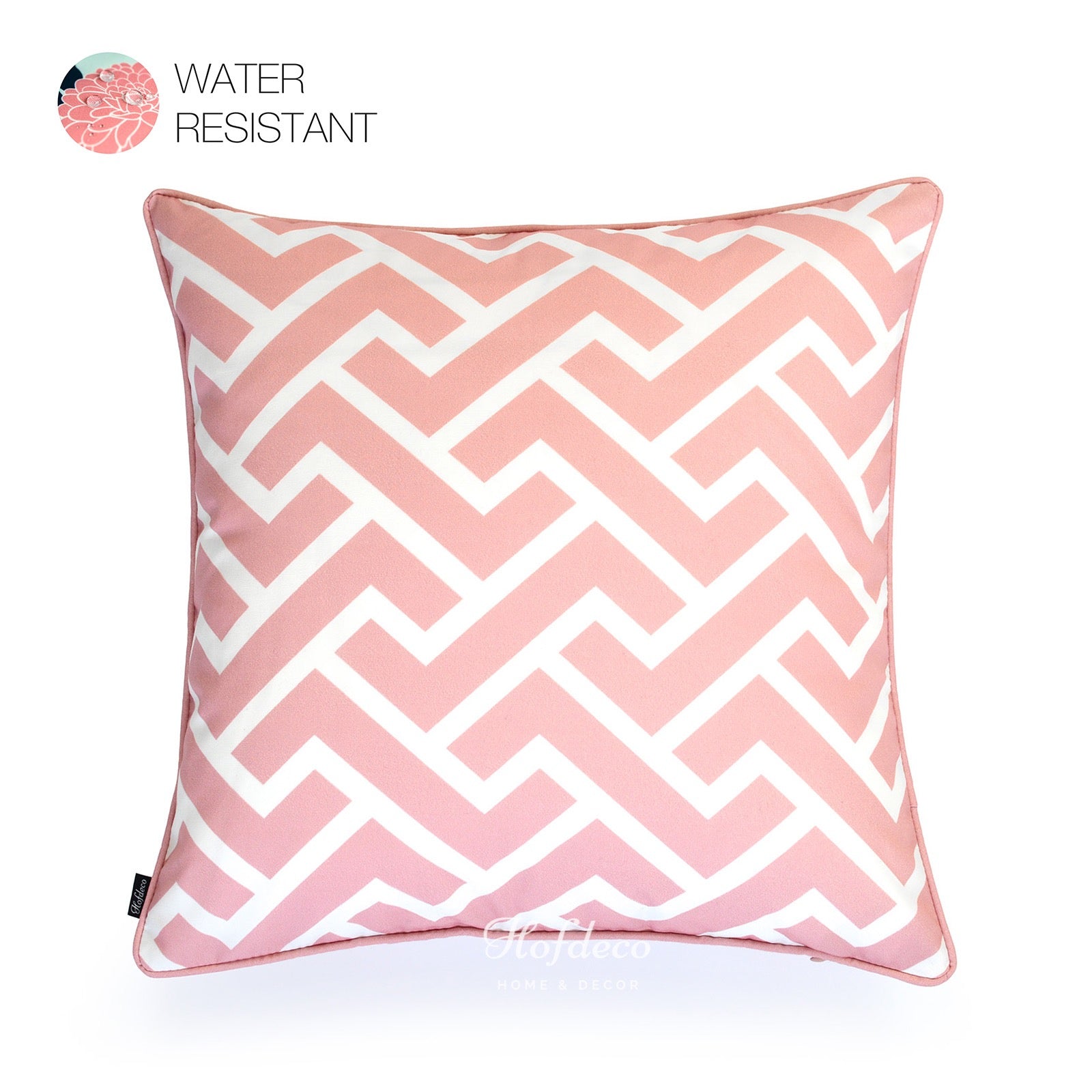 Pink Outdoor Pillow Cover, Maze, 18"x18"