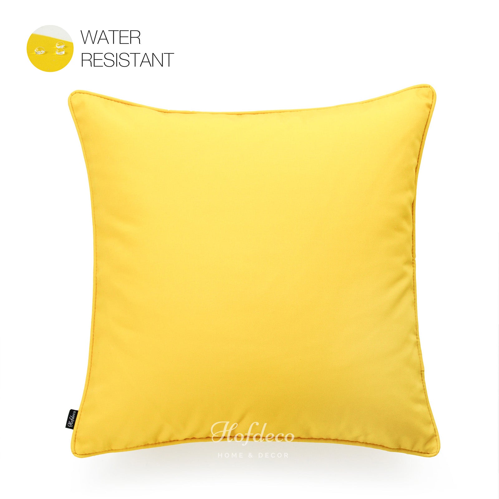 Yellow Outdoor Pillow Cover, Solid, 18"x18"