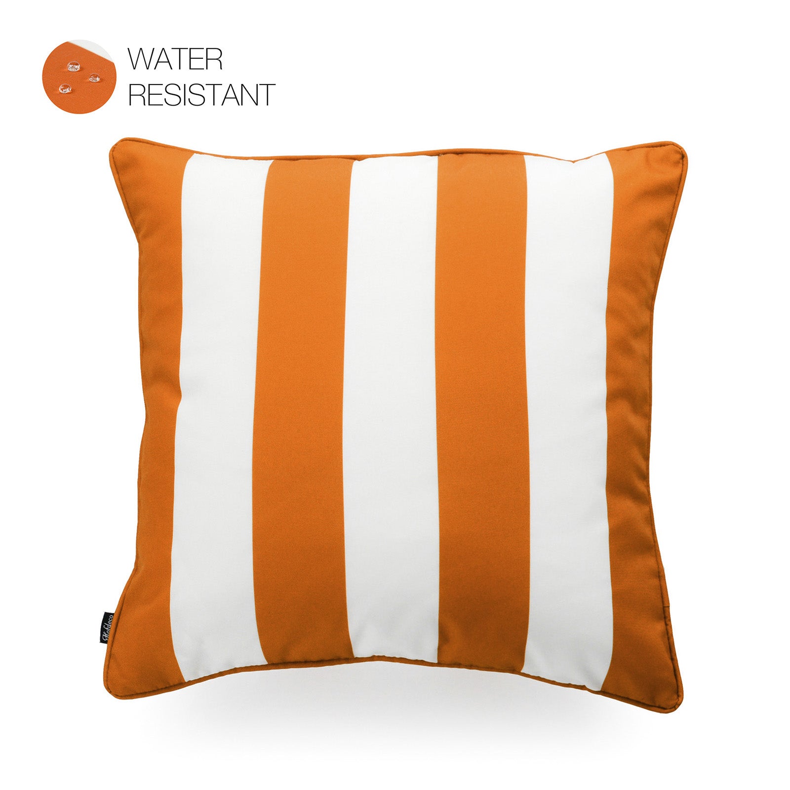 Orange Outdoor Pillow Cover, Stripes, 18"x18"