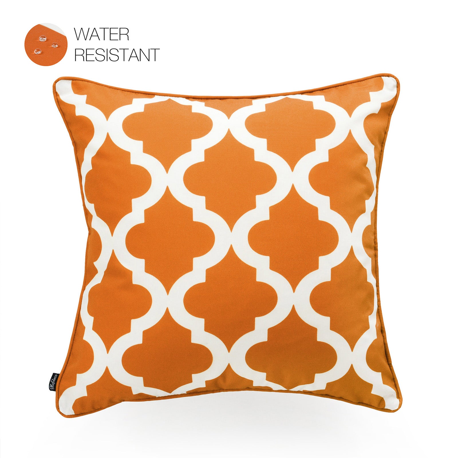 Orange Outdoor Pillow Cover, Moroccan, 18"x18"