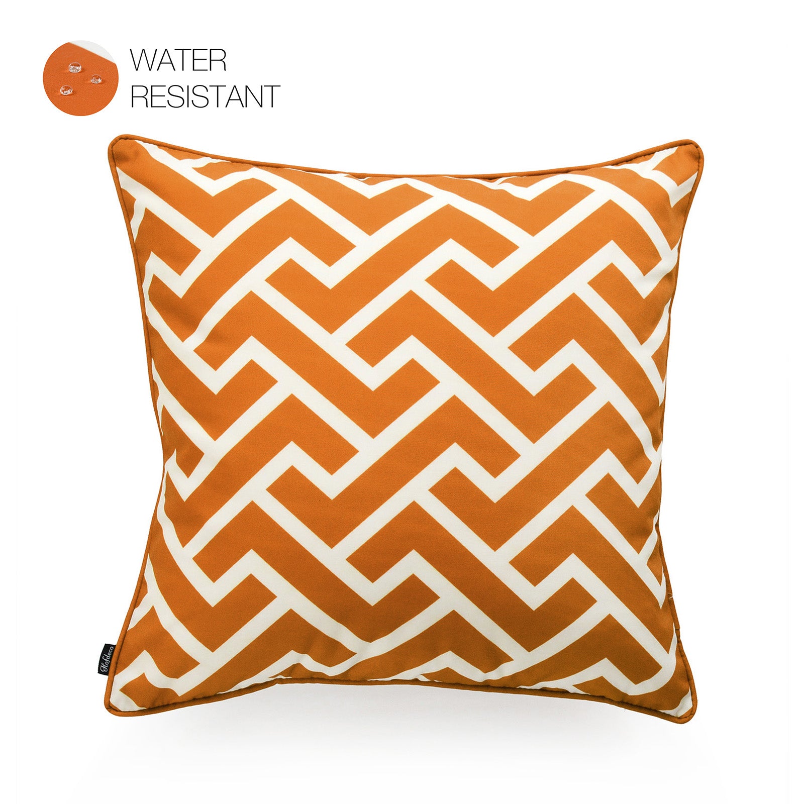 Orange Outdoor Pillow Cover, City Maze, 18"x18"