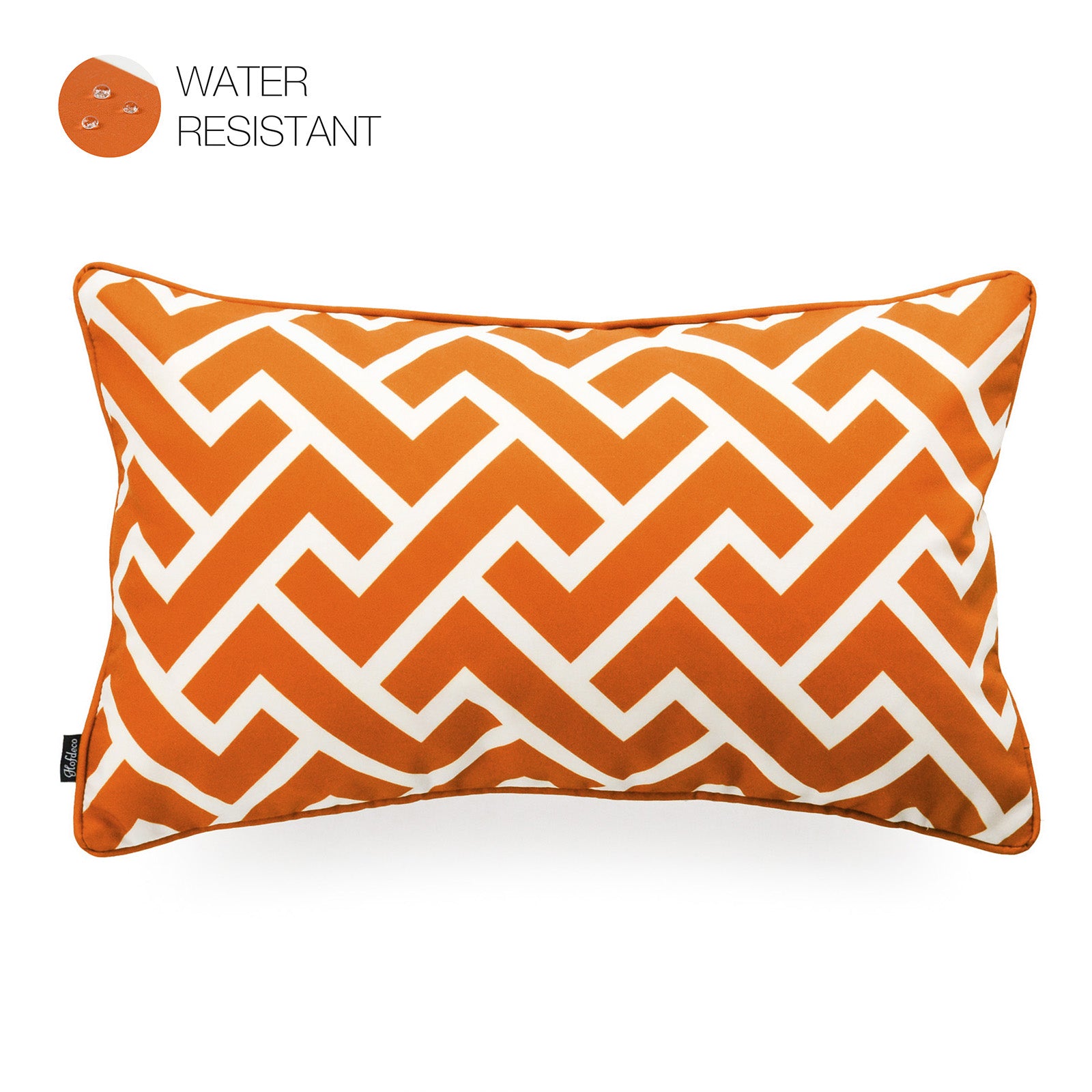 Orange Outdoor Lumbar Pillow Cover, City Maze, 12"x20"
