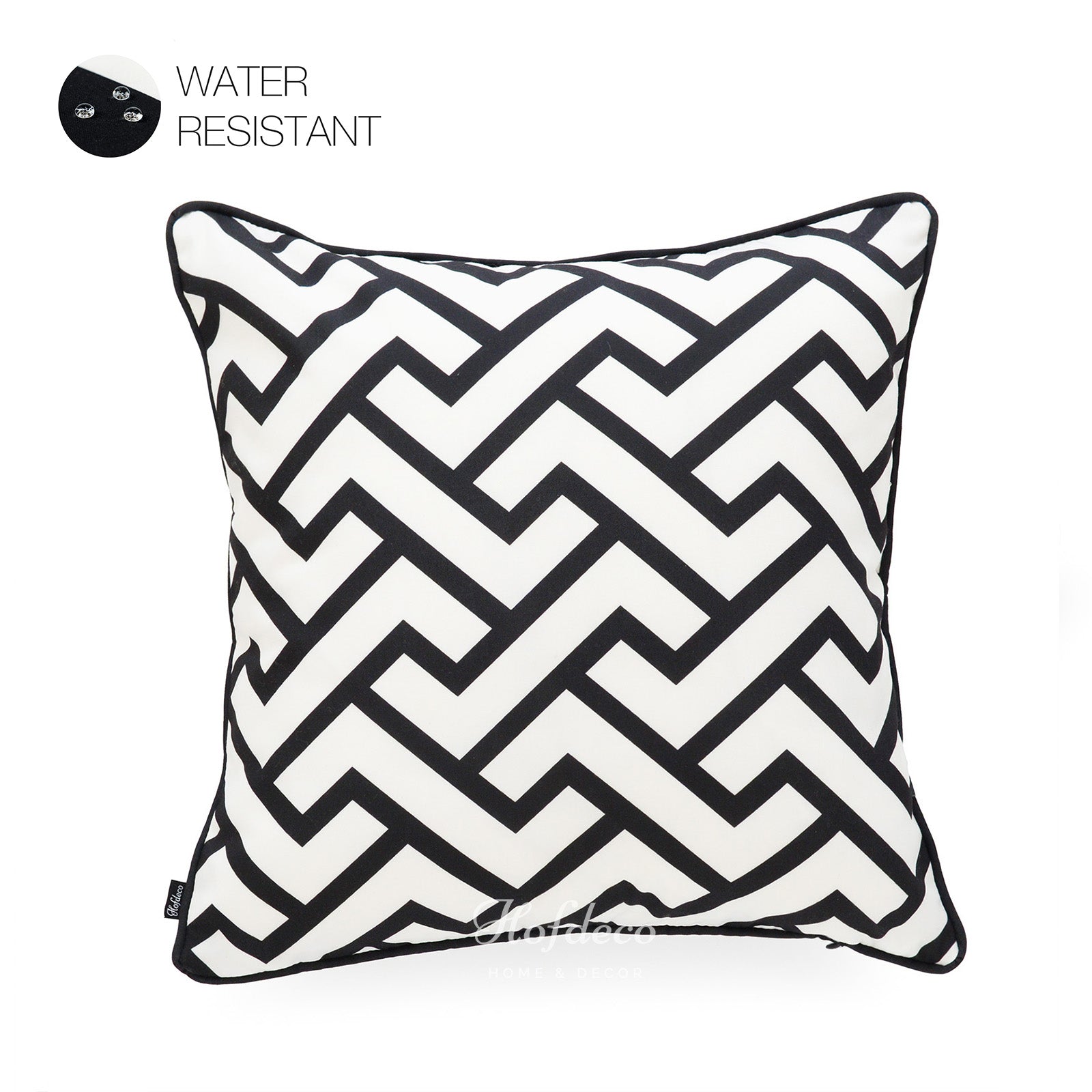 Black And White Outdoor Pillow Cover, City Maze, 18"x18"