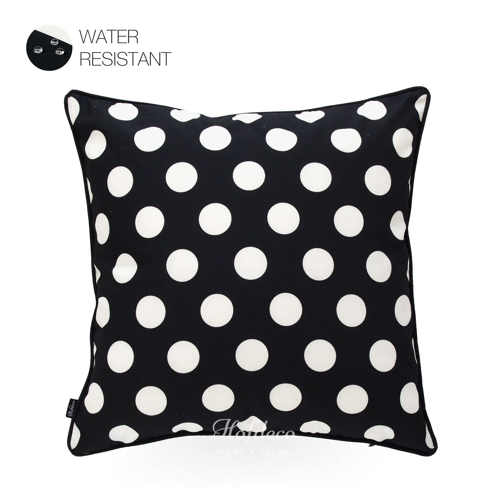 Black And White Outdoor Pillow Cover, Dots, 18"x18"