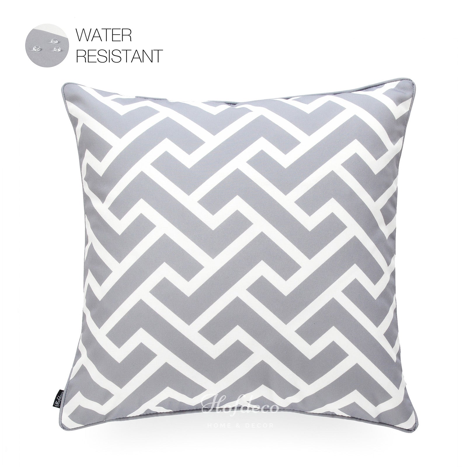Gray Outdoor Pillow Cover, City Maze, 18"x18"