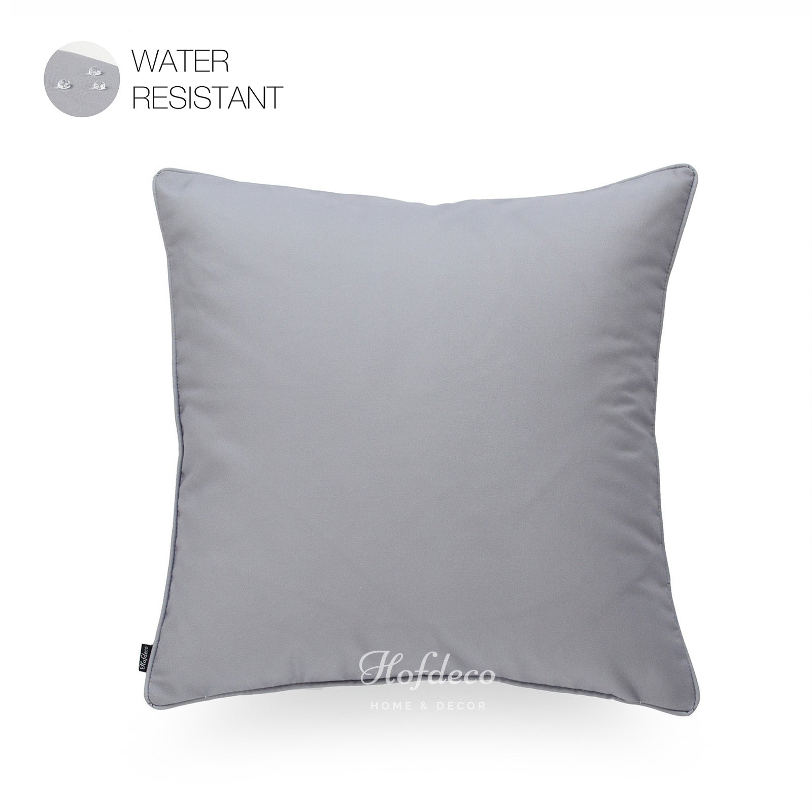 Gray Outdoor Pillow Cover, Solid, 18"x18"