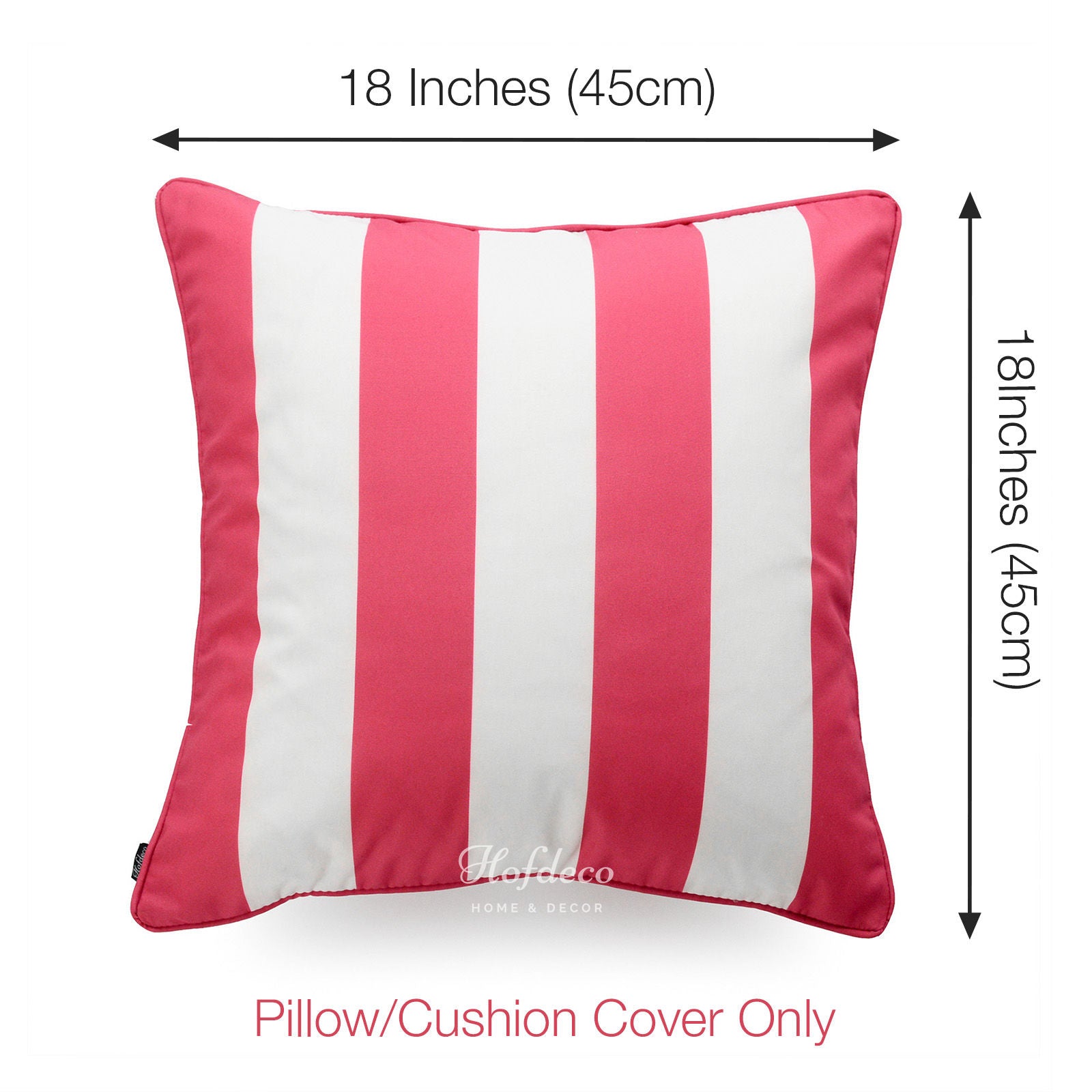 Hot Pink Throw Pillow, Stripes | Hofdeco