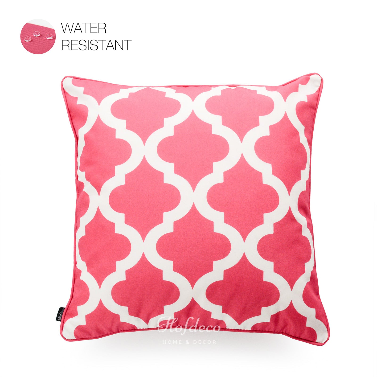 Hot Pink Outdoor Pillow Cover, Moroccan, 18"x18"