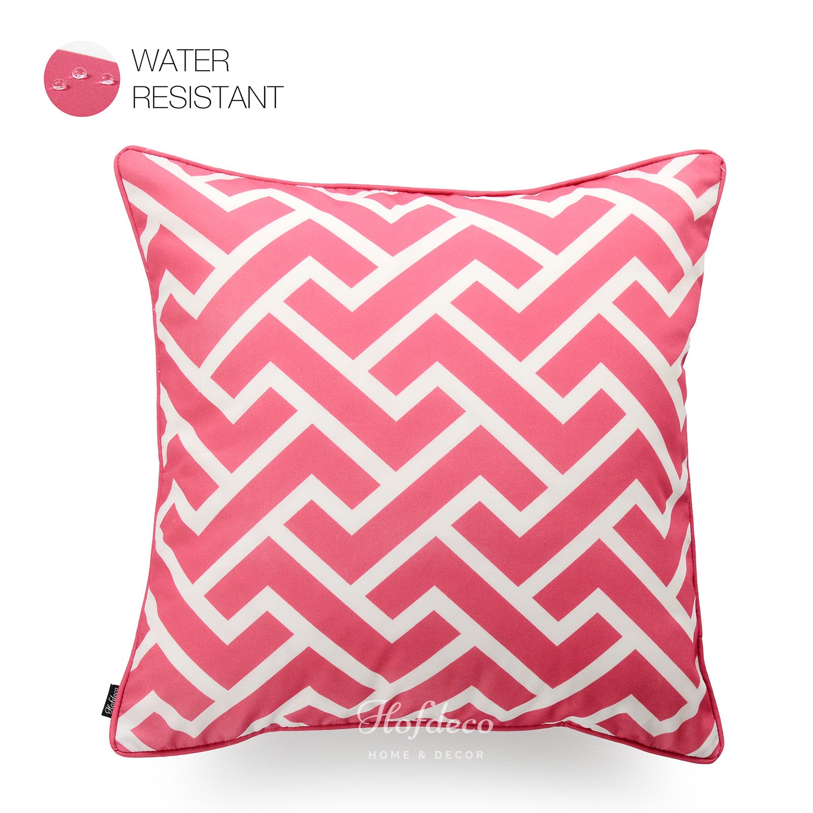 Hot Pink Outdoor Pillow Cover, City Maze, 18"x18"