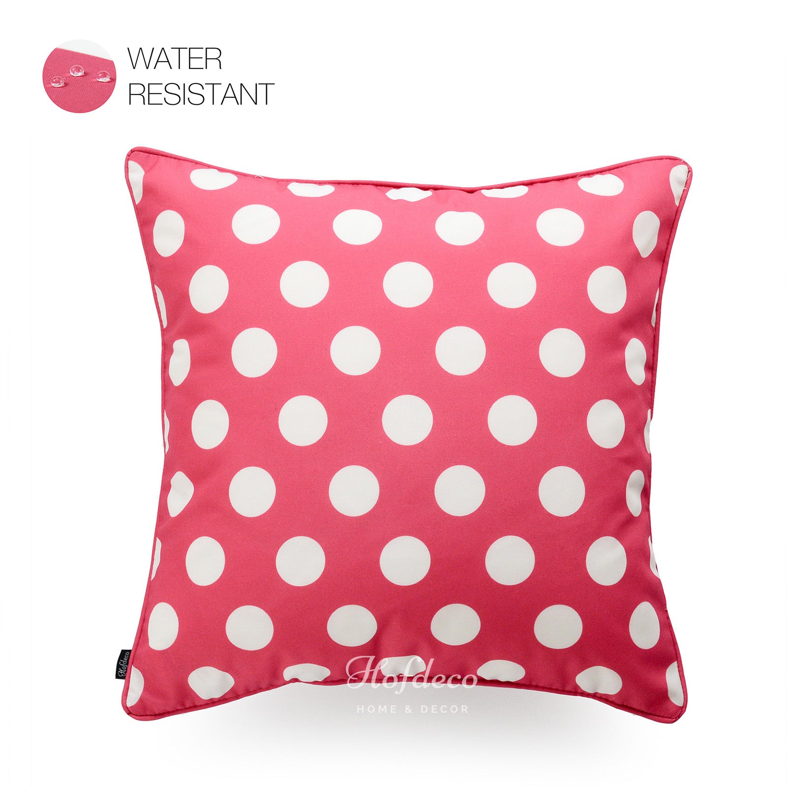 Hot Pink Outdoor Pillow Cover, Dots, 18"x18"