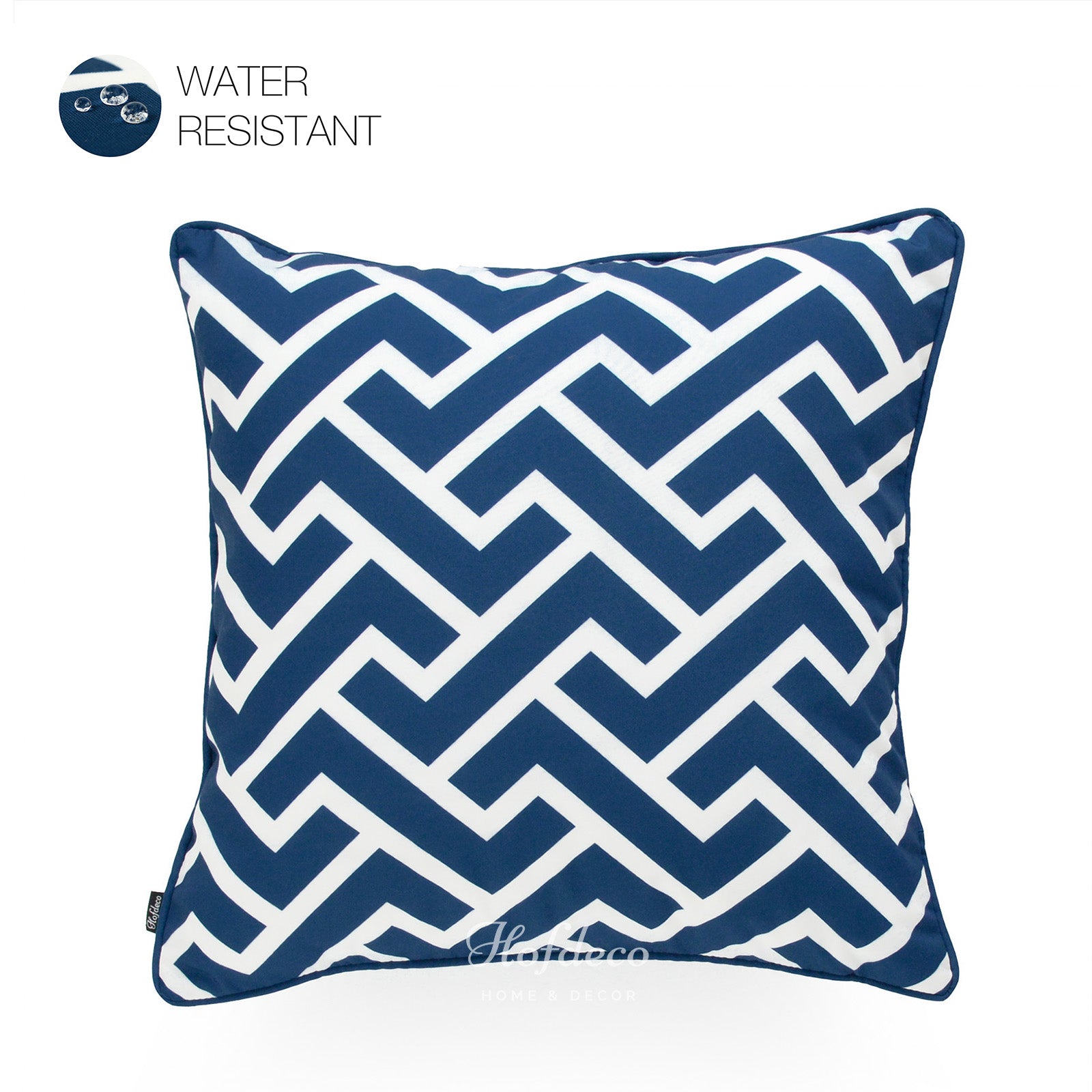 Navy Blue Outdoor Pillow Cover, City Maze, 18"x18"