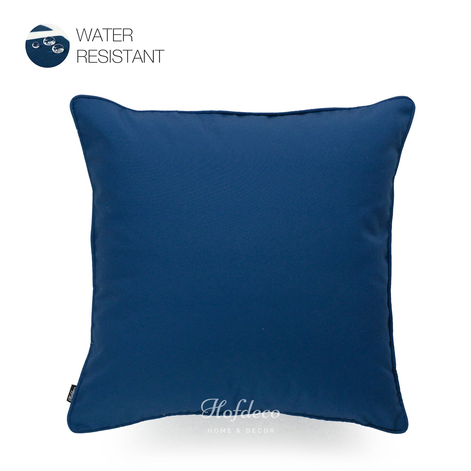 Navy Blue Outdoor Pillow Cover, Solid, 18"x18"