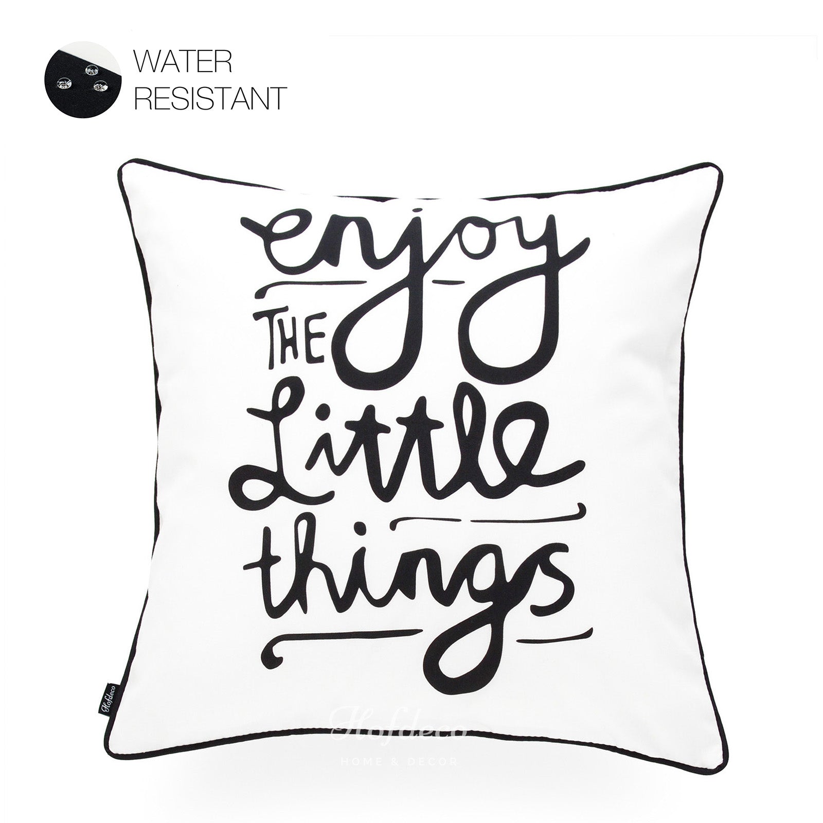 Enjoy The Little Things Outdoor Pillow Cover, 18"x18"
